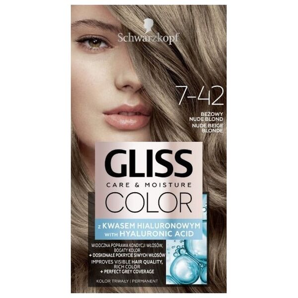 Schwarzkopf Schwarzkopf  Gliss Color Krem koloryzujący nr 7-42 Beżowy Nude Blond 1op.