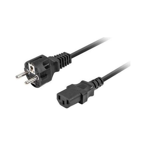 Kabel zasilający Lanberg Kabel zasilający Lanberg CEE 7/7 -> IEC 320 C13 1,8m VDE czarny prosty
