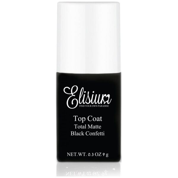 ELISIUM_Top Coat Total Matte matowy top do lakierów hybrydowych Black Confetti 9g