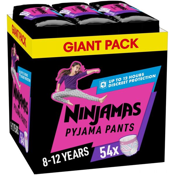 Pieluszki Pampers NINJAMAS MB PANTS 8-XXXLARGE 54 GIRL