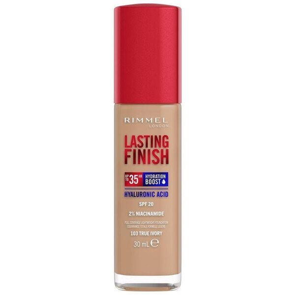 Rimmel  RIMMEL_Lasting Finish 35H silnie nawilżający i długotrwale kryjący podkład do twarzy z filtrem SPF20 103 True Ivory 30ml