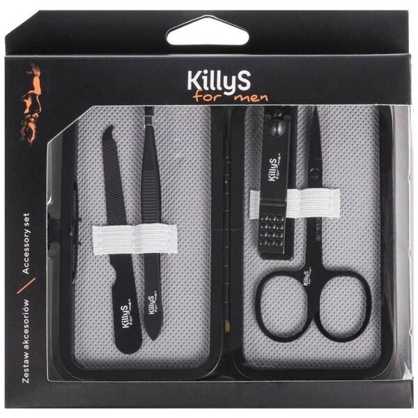 KILLYS For Men Accessory Set zestaw nożyczki do paznokci + obcinaczki do paznokci + pilnik do paznokci + pęseta do depilacji