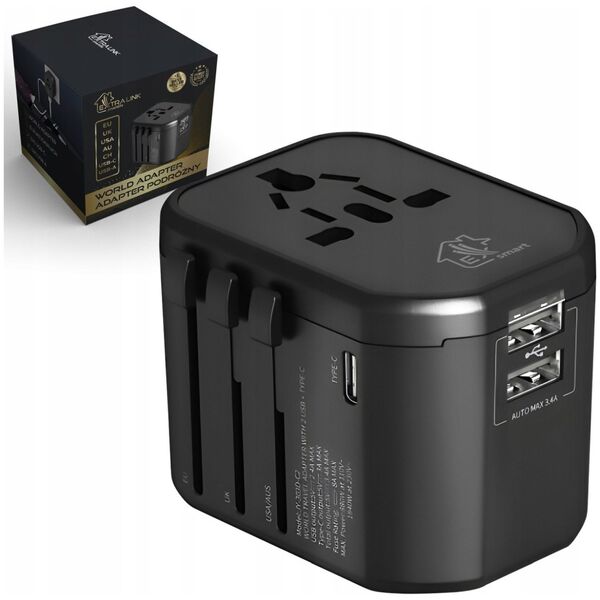 ExtraLink Extralink Smart Life dla podróżnych EU/UK/USA/AU/CH + USB-C USB-A