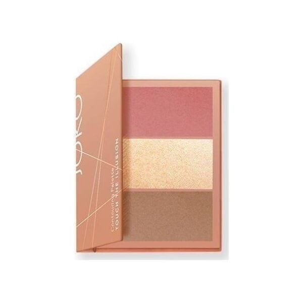 Joko Touch The Illusion Contouring Palette paletka do konturowania twarzy 3w1 03 Peach 3x3.5g