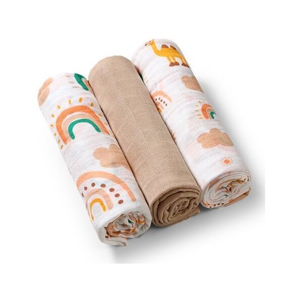 BabyOno 348/08 PIELUSZKI MUŚLINOWE BEŻOWA 3SZT
