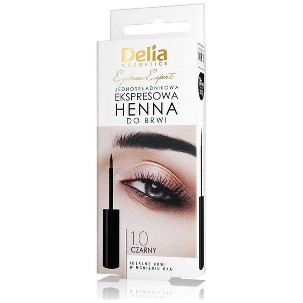 Delia Eyebrow Expert jednoskładnikowa ekspresowa henna do brwi 1.0 Czarny 6ml