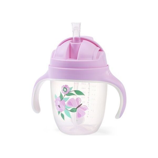 BabyOno 1464/05 KUBEK NIEKAPEK Z OBCIĄŻONĄ SŁOMKĄ FIOLETOWY