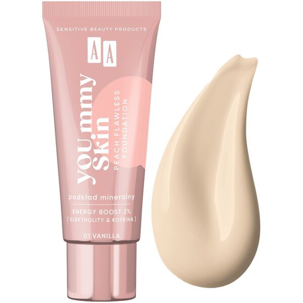 AA YOU.mmy Skin Peach Flawless Foundation podkład mineralny 01 Vanilla 30ml
