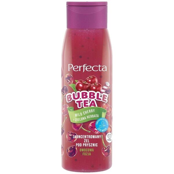 Perfecta Bubble Tea skoncentrowany żel pod prysznic Wild Cherry + Zielona Herbata 400ml