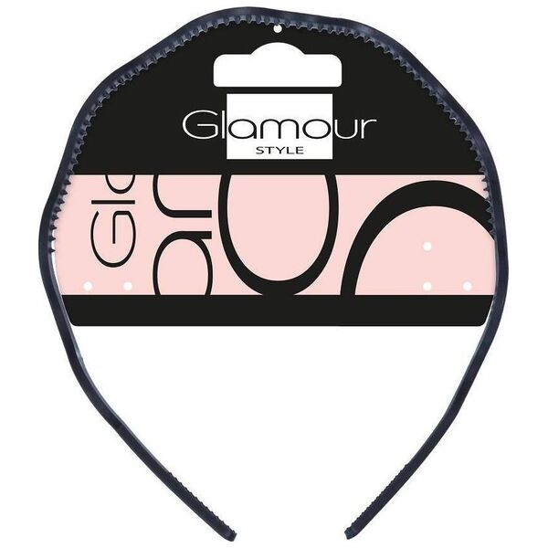 Glamour Basic opaska do włosów falowana Czarna