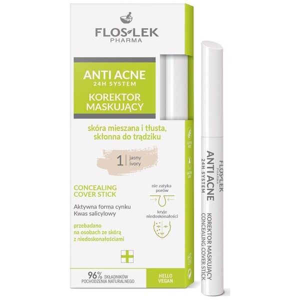 Floslek Floslek Anti Acne 24h System korektor maskujący 1 Jasny