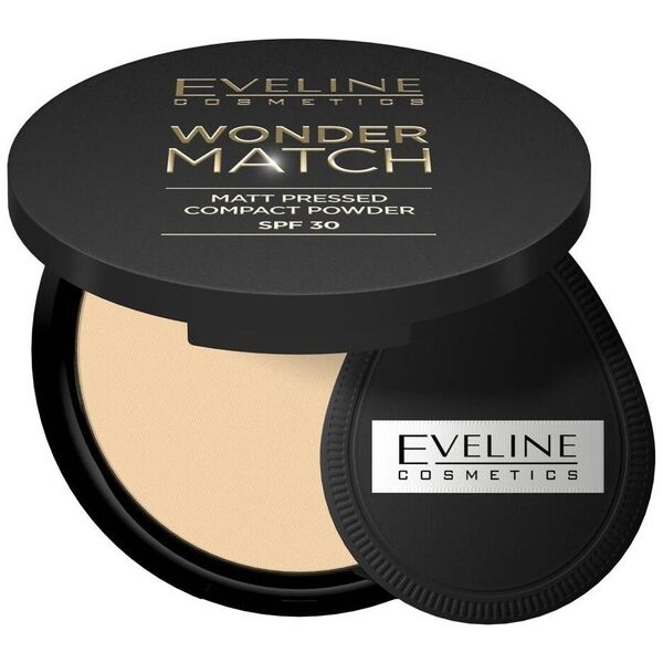 XXXX__Eveline Cosmetics (Eveline) Eveline Wonder Match matowy puder prasowany z filtrem ochronnym SPF30 02 Medium Beige 8g