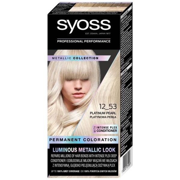 Syoss Syoss Permanent Coloration farba do włosów trwale koloryzująca 12-53 Platynowa Perła