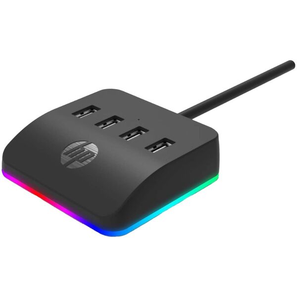 HUB USB HP USB (3.0) hub 4-port, DHC-CT120, czarny, Hewlett-Packard, 4x USB 3.0, podświetlenie