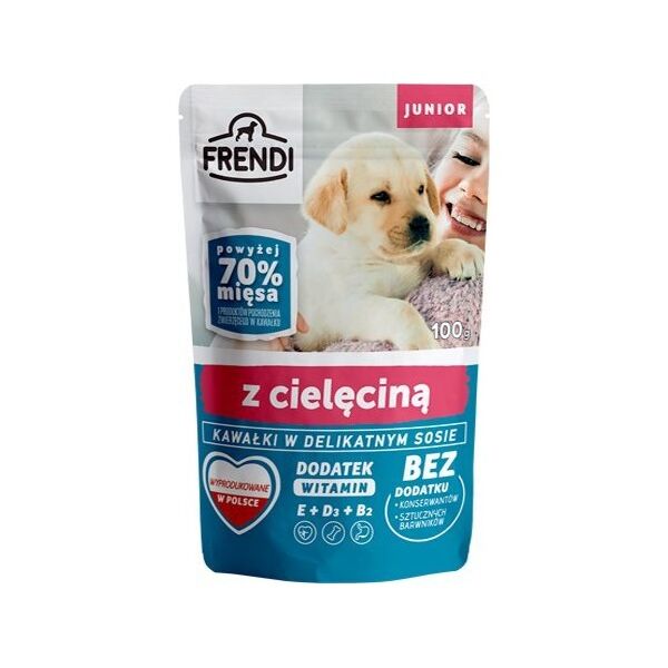 TRITON Frendi- Junior, Kawałki w delikatnym sosie z cielęciną dla psa 100g