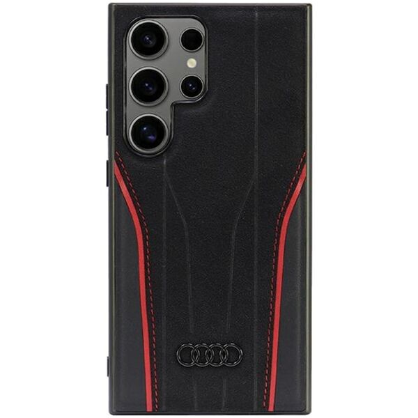 Audi Audi Genuine Leather MagSafe S24 Ultra S928 czarno-czerwony/black-red hardcase AU-TPUPCS24U-R8/D3-RD