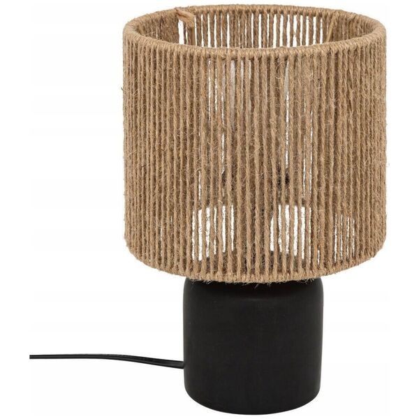 Atmosphera Ceramiczna lampa stołowa KOBY z plecionym kloszem, 24 cm