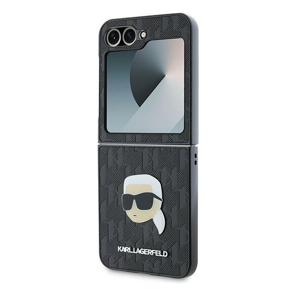 Karl Lagerfeld case for Samsung Galaxy Z Flip6 KF002199 black Saffiano Monogram 3666339322441