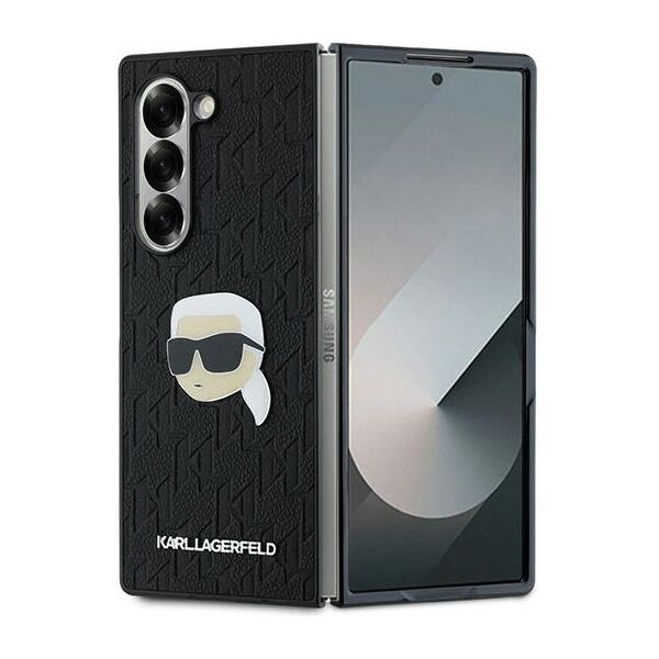 Karl Lagerfeld case for Samsung Galaxy Z Fold6 KF002202 black Saffiano Monogram Head Pin 3666339322540