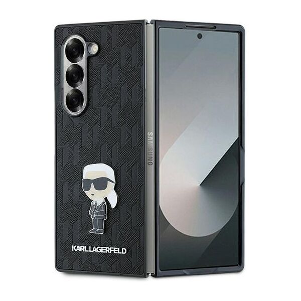Karl Lagerfeld case for Samsung Galaxy Z Fold6 KF002204 black Saffiano Ikonik Pin 3666339322588