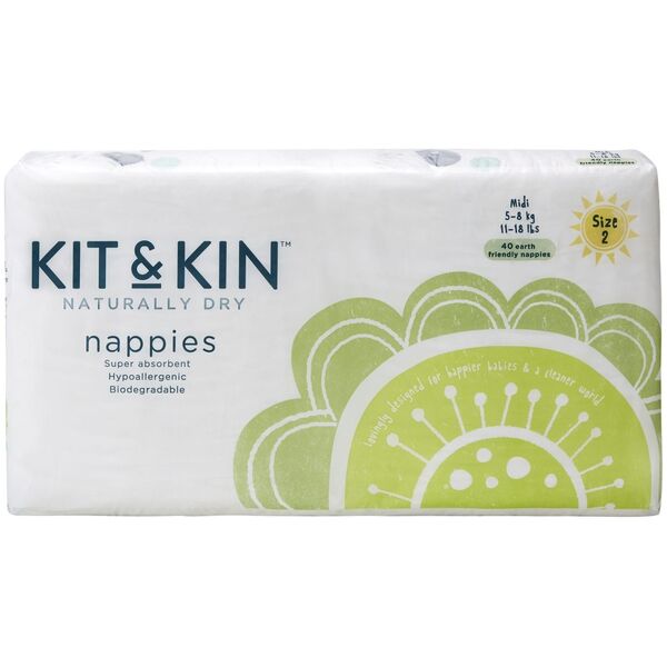 Pieluszki Kit and Kin biodegradowalne 2, 5-8 kg, 40 szt.