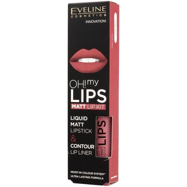 Eveline Eveline OH! My Lips Zestaw do makijażu ust (Pomadka +konturówka) nr 03 Rose Nude 1op.