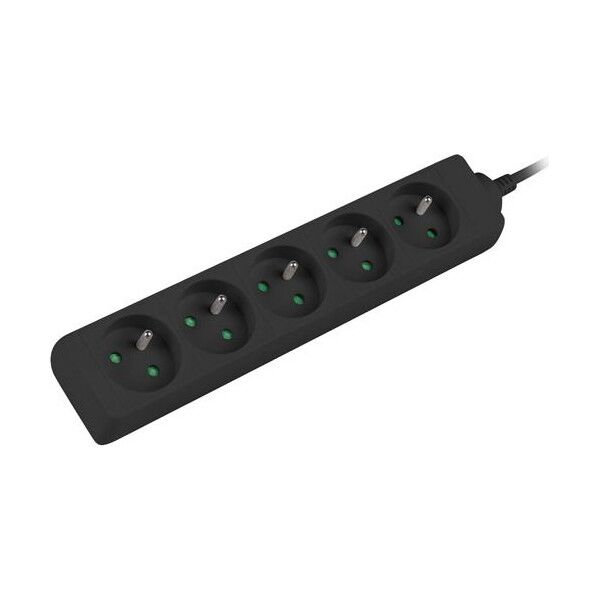 Lanberg 3m, czarna, 5 gniazd, kabel wykonany z pełnej miedzi -PS0-05E-0300-BK