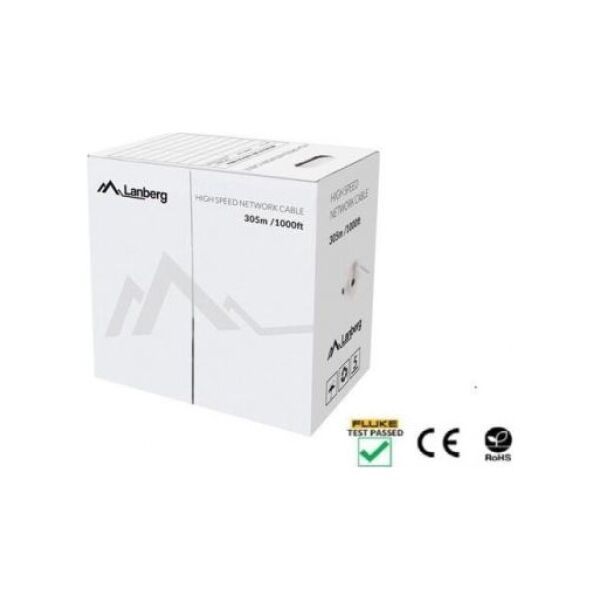 Przewód Lanberg Kabel UTP Kat.5E CU 305 m drut FLUKE LCU5-12CU-0305-B-LCU5-12CU-0305-B
