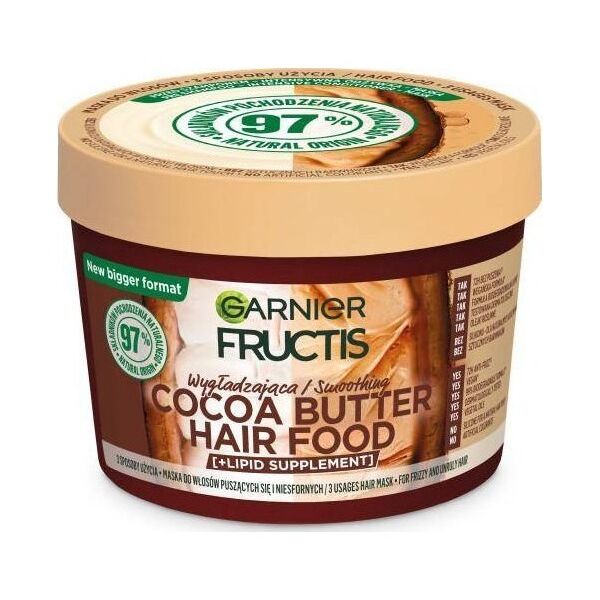 Fructis Hair Food Maska wygładzająca do włosów puszących się i niesfornych - Cocoa Butter 400ml