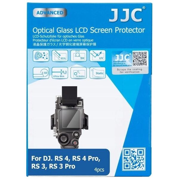 Osłona na obiektyw JJC 4x Szkło Osłona na Ekran Monitor LCD do Gimbala DJI RS3 RS4 RS 3 4 PRO / GSP-DJRS3PK4