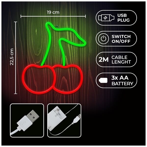 Neon LED Light CHERRY green red NNE23 Neolia 5907457773462