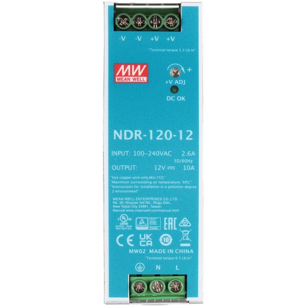 Mean Well ZASILACZ IMPULSOWY NDR-120-12 MEAN WELL