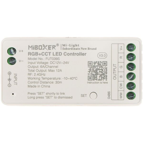 MiBoxer STEROWNIK OŚWIETLENIA LED FUT039S 2.4 GHz, RGBCCT (RGBWW) 12... 24V DC MiBOXER / Mi-Light