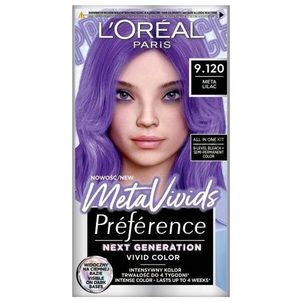 L’Oreal Paris L'oreal Preference MetaVivids farba do włosów 9.120 Meta Lilac
