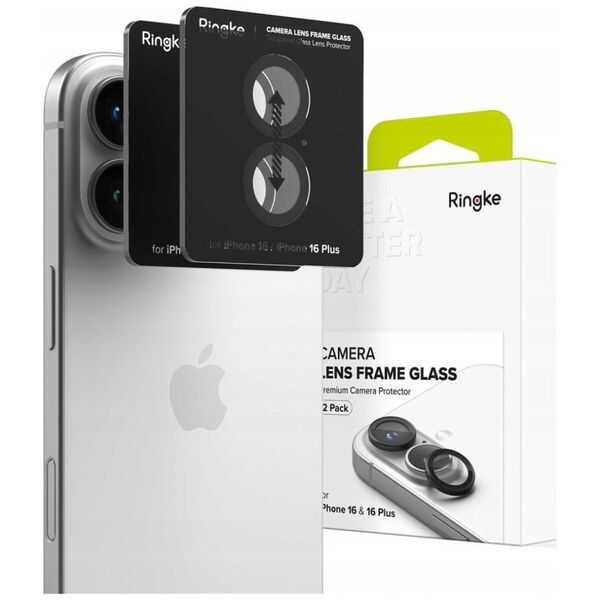 Ringke OSŁONA APARATU RINGKE CAMERA FRAME PROTECTOR 2-PACK IPHONE 16 / 16 PLUS BLACK