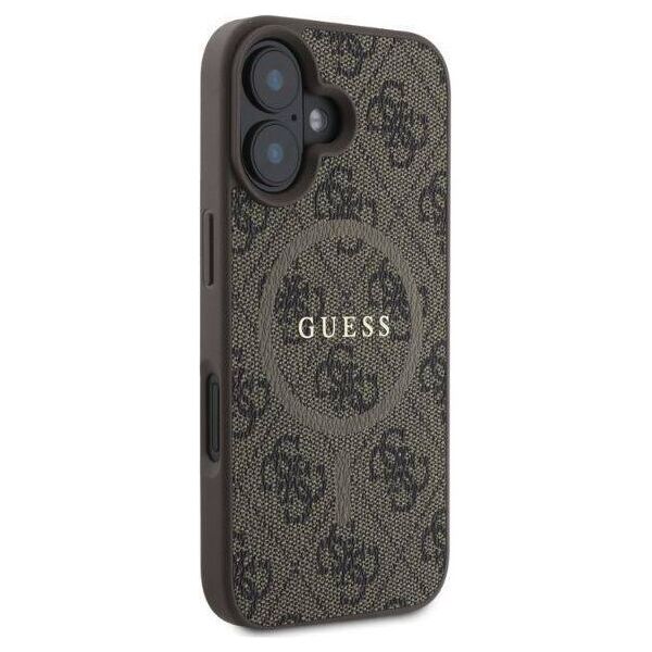 Original Case IPHONE 16 Guess Hardcase 4G Ring Classic Logo MagSafe (GUHMP16SG4GFRW) brown 3666339327248