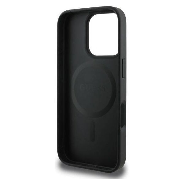 Original Case IPHONE 16 PRO MAX Guess Hardcase 4G Printed Stripes MagSafe (GUHMP16XP4RPSK) black 3666339342111