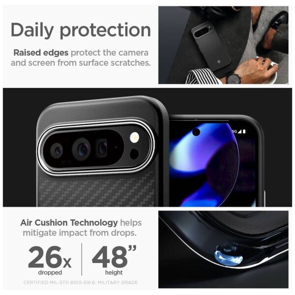 Case GOOGLE PIXEL 9 PRO XL Spigen Enzo Aramid Matte black 8809971226738