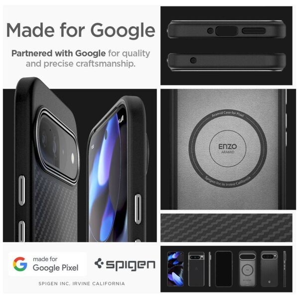 Case GOOGLE PIXEL 9 PRO XL Spigen Enzo Aramid Matte black 8809971226738