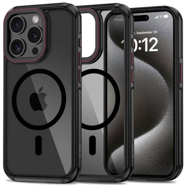 Case for IPHONE 15 PRO Tech-Protect MagHybrid MagSafe black & red 5906302312566