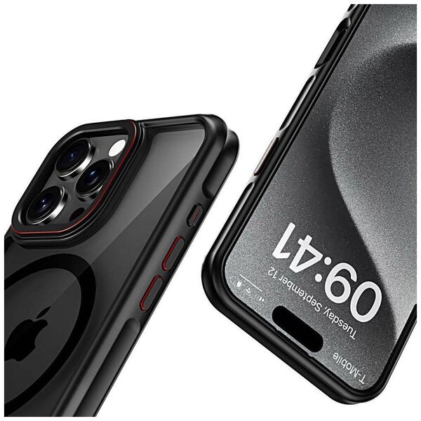 Case for IPHONE 15 PRO Tech-Protect MagHybrid MagSafe black & red 5906302312566