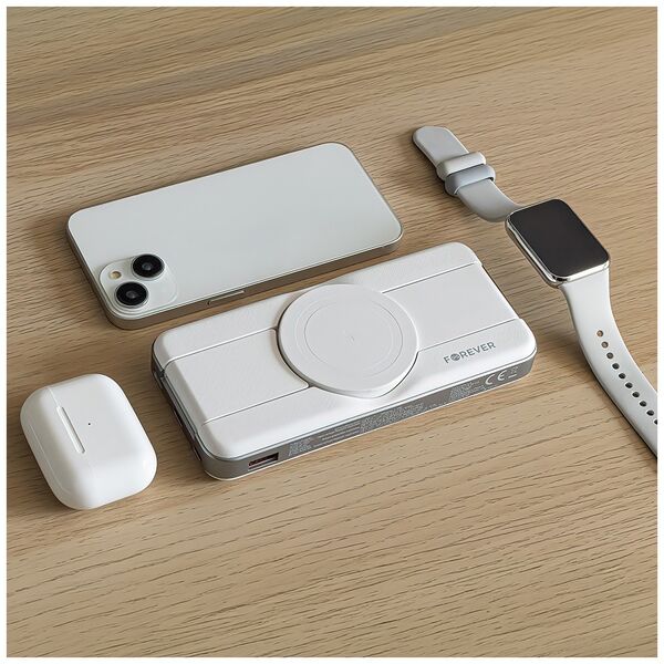 Forever wireless power bank MATB-300 10000 mAh 3in1 white 5907457779808