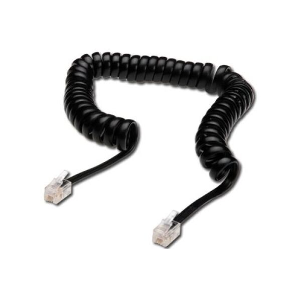 Digitus Kabel telefoniczny spiralka, RJ10, 4m (AK-460101-040-S)