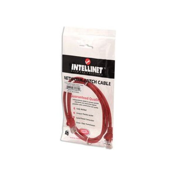Intellinet Network Solutions patch cord RJ45, snagless, kat. 5e UTP, 1m czerwony (318952)