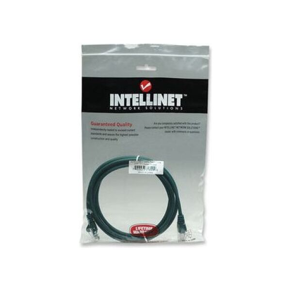 Intellinet Network Solutions patch cord RJ45, kat. 5e UTP, 2 m, zielony, 100% mied (318990)