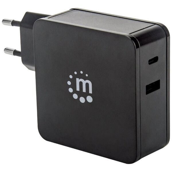 Ładowarka Manhattan 1x USB-A 1x USB-C 3 A (180214)