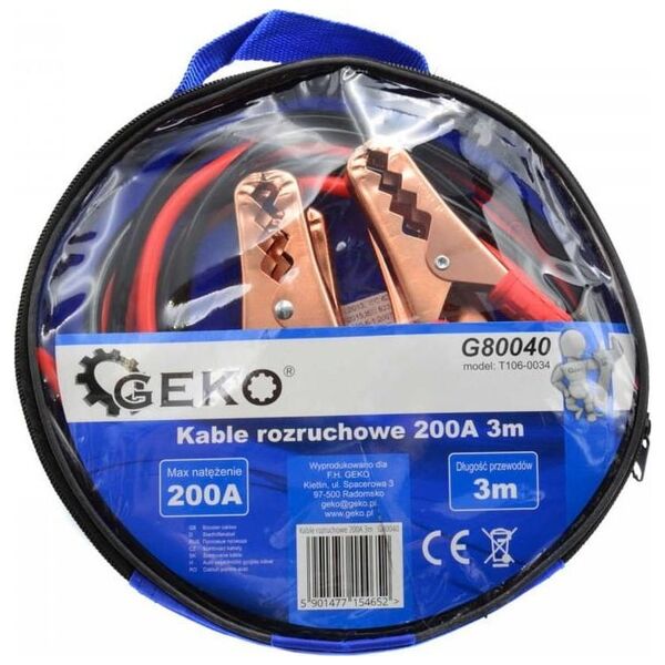 Geko KABLE ROZRUCHOWE 200A 3M (10) G80040 GEKO