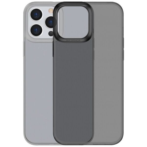 Baseus Baseus Simple Series Case przezroczyste żelowe etui iPhone 13 Pro Max czarny (ARAJ000501)