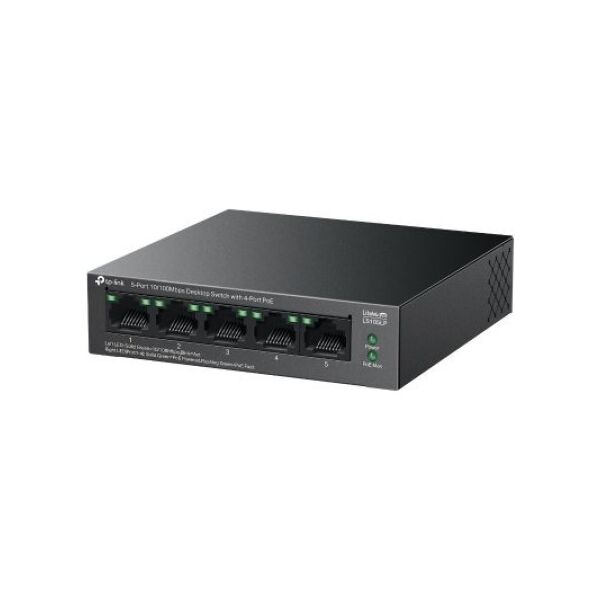 Switch TP-Link TP-Link LiteWave switch LS105LP (5x100Mb/s, 4xPoE, 41W, fanless)