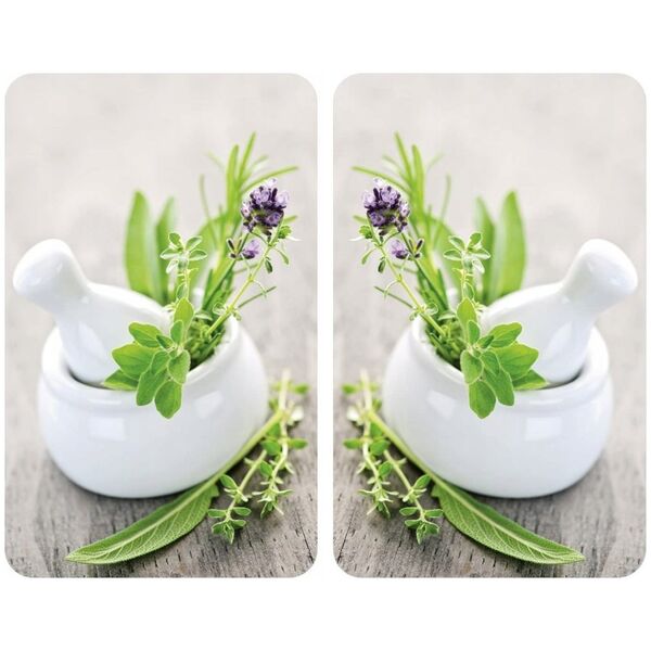Wenko Szklane płyty ochronne HERB GARDEN na kuchenkę – 2 sztuki, WENKO